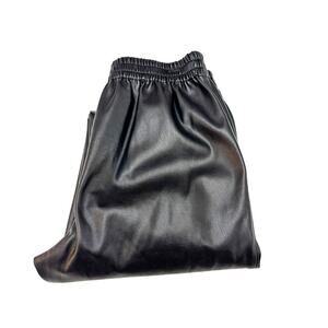 Madewell Black Faux Leather Straight Leg Pants Size XXS